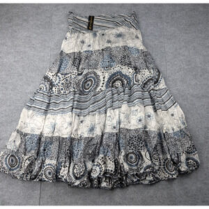 Vintage Chaudry Silk Skirt Womens Medium Cottagecore Floral 90s Whimsical Phoebe